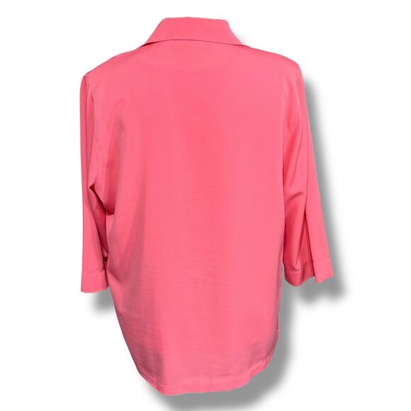 Drapers & Damons Womens Tank and Button Down Blouse Shirt Set Collared Pink XL - Picture 3 of 12